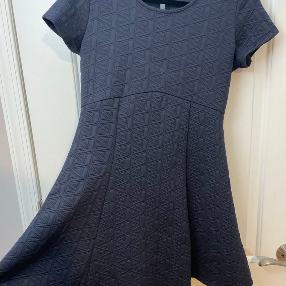 Navy Fit-and-Flare Dress